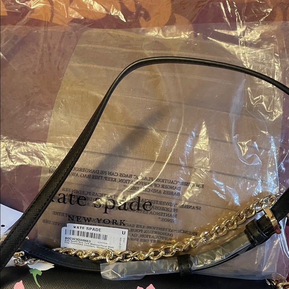 Kate Spade Black and Pink Floral Crossbody Bag - Picture 7 of 17